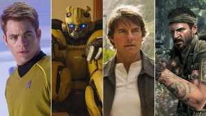 Chris Pine in "Star Trek," "Bumblebee," Tom Cruise in "Mission: Impossible – The Final Reckoning" and "Call of Duty: Black Ops" (Paramount Pictures/Activision)