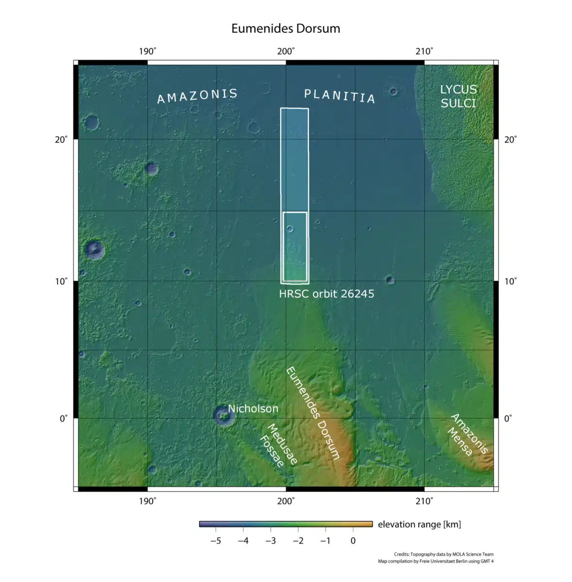 The Image Captures The Northern Section Of The Eumenides Dorsum Mountain Range On Mars In A Wider Context.