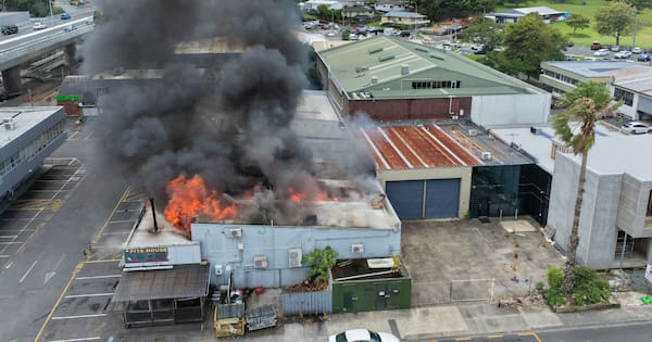 Fire engulfs east Auckland grocer during strike action