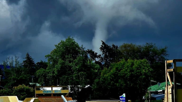 A funnel cloud seen near Paeroa on January 3.