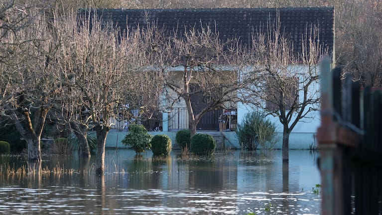A house in the village of Klikovace, in Montenegro, after heavy rainfall this week.