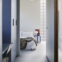 © Christine Francis A House To Gather / Sibling Architecture - Interior Photography, Wood, Lighting, Door, Bedroom, Bed, Chair