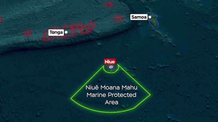 A map showing Niue's Marine Protected Area