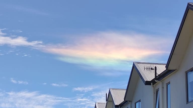 A "rainbow cloud" captured over the Nelson region on January 18, 2026.