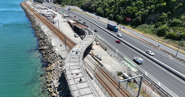 New walking and cycling bridge soars over Wellington rail line
