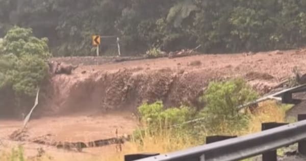 Rescue launched for people trapped between slips on SH2