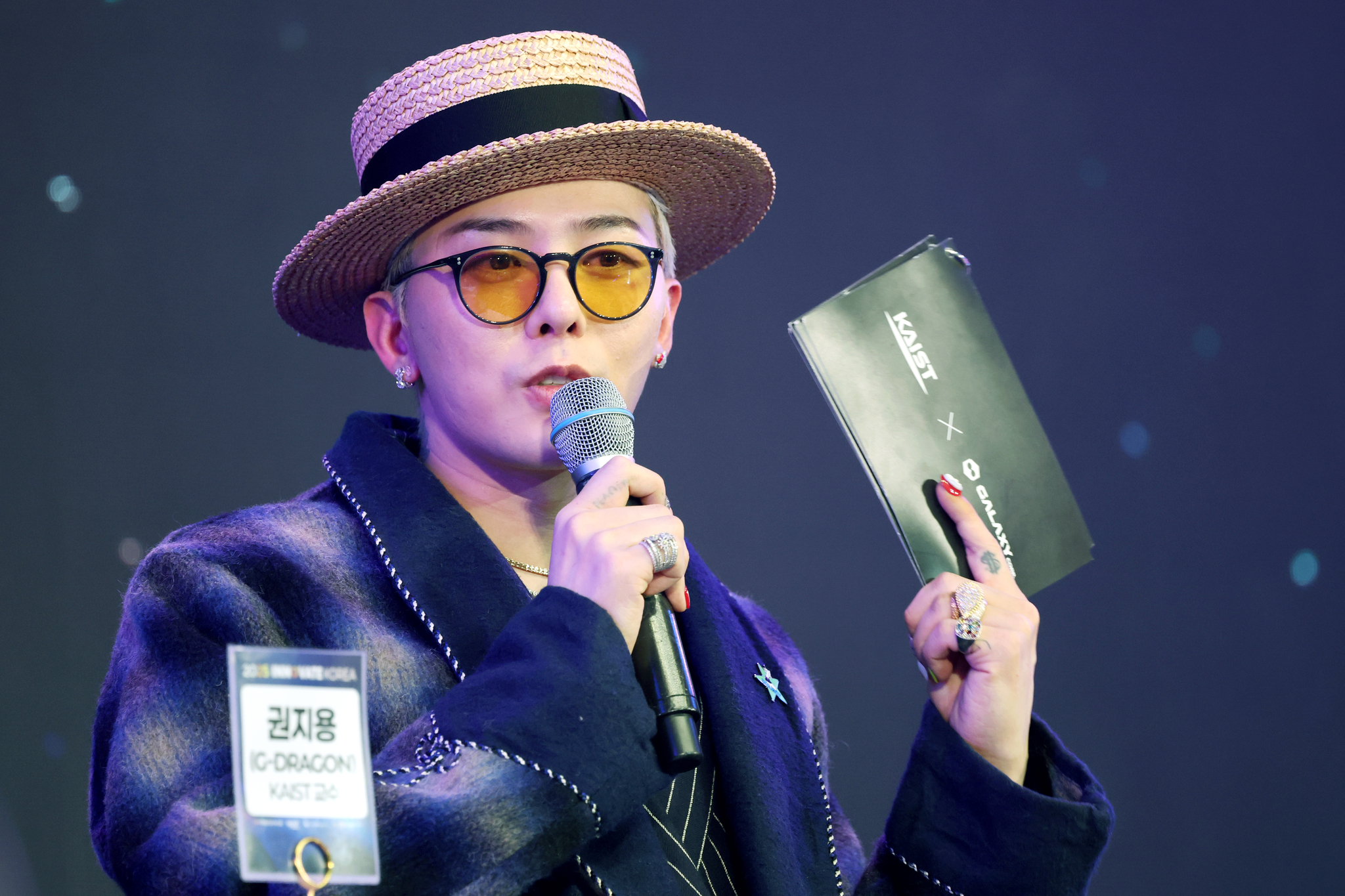 Singer G-Dragon speaks during a talk show session at the 2025 Innovate Korea event held in Daejeon on April 9. [NEWS1]