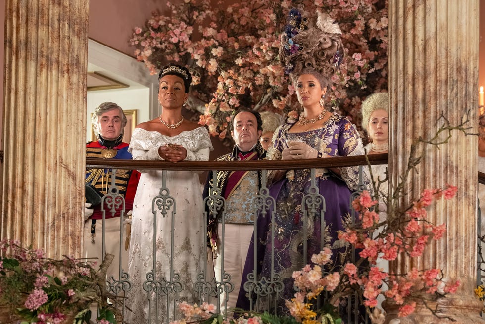 adjoa andoh, hugh sachs, golda rosheuvel, bridgerton, season 3