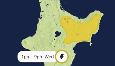 Severe thunderstorm watch issued for parts of North Island