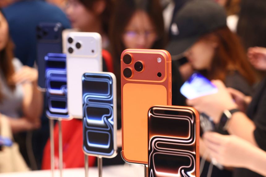 Apple's iPhone 17 models on September 20, 2025, in Shanghai, China. The iPhone 17 lineup has attracted more consumers than the iPhone Air, according to a new report.