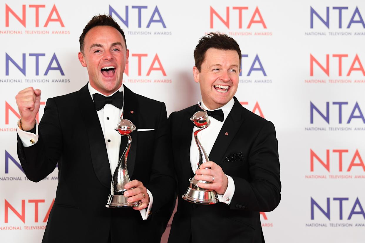 Ant and Dec have won a record-breaking 23 National Television Awards for most popular presenter. (Getty Images for the NTA's)