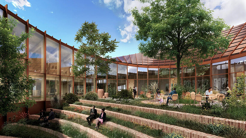 watch: ballet dancers take over BIG's circular timber building of dymak HQ in denmark