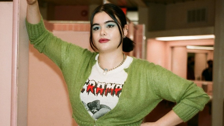Barbie Ferreira as Kat in the bathroom in Euphoria