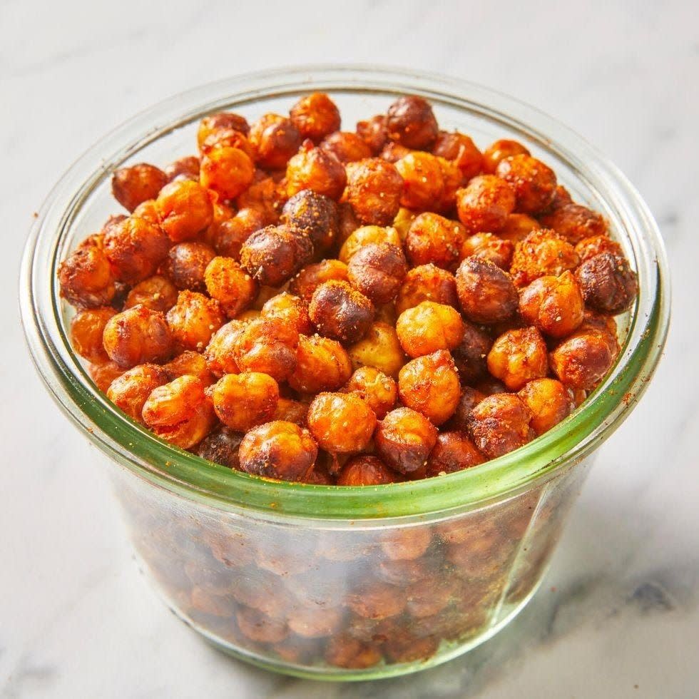 high protein snacks air fryer chickpeas