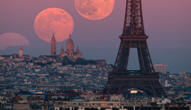 January's full Wolf Moon leaps past the Eiffel Tower in stunning photo of Paris skyline