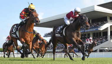 Magill (inside) finishing runner-up to Dream Roca in last Saturday