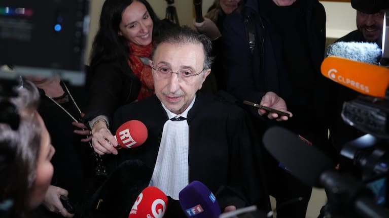 Brigitte Macron's lawyer Jean Ennochi answers reporters after a Paris court has found 10 people guilty of cyberbullying France's first lady.