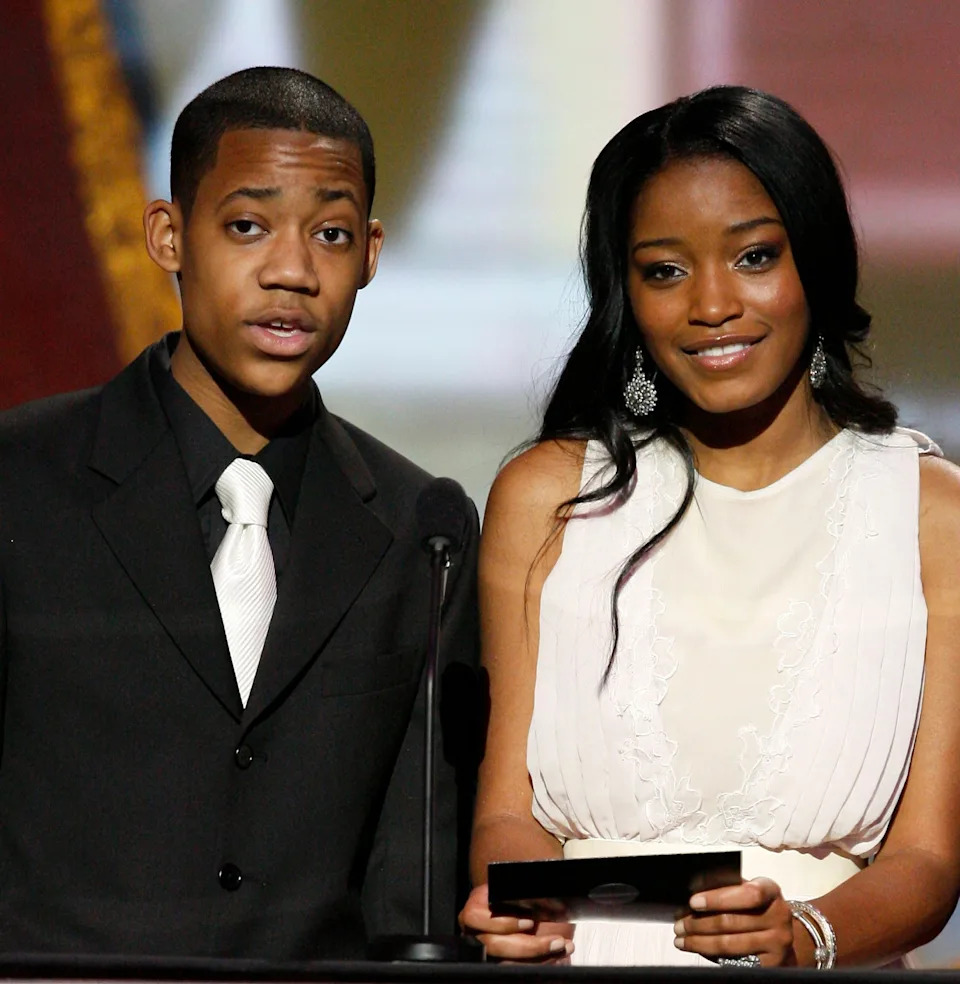 Tyler and Keke speaking at an event