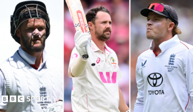 Ben Duckett, Travis Head and Ollie Pope