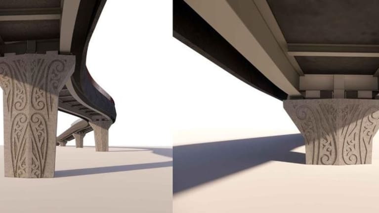 Concept pictures of a new shared cycle path bridge of the Ngā Uranga to Pito-one section on the Te Ara Tupua project.