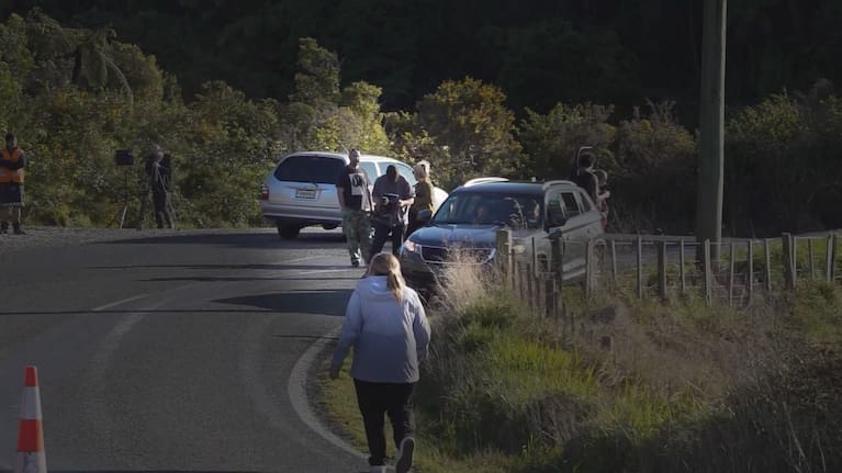 Members of the film crew after the fatal shoot-out