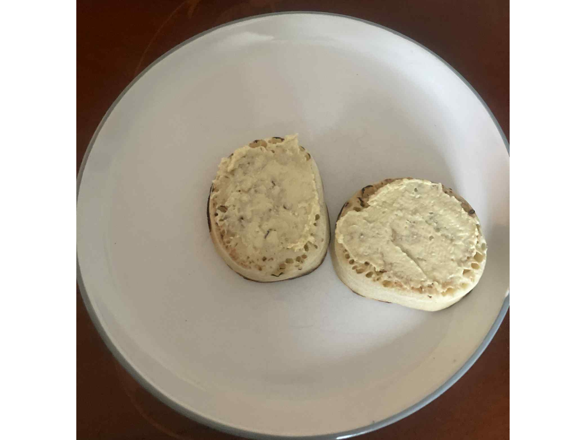 I started the day off with some crumpets and houmous