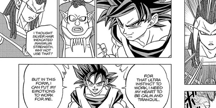 Goku explains the difference between this "True" Ultra Instinct and the Perfected version.