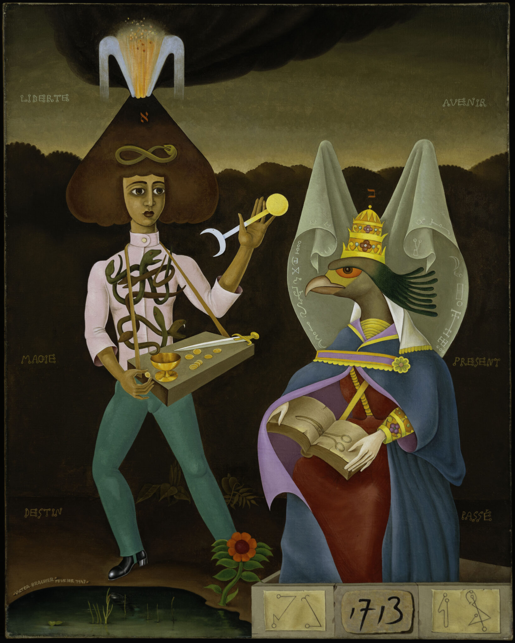 Victor Brauner, “The Lovers (Messengers of the Number),” 1947. (Courtesy of the Centre Pompidou, Paris)