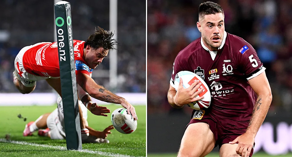 Corey Allan in action for the Dragons and Queensland.