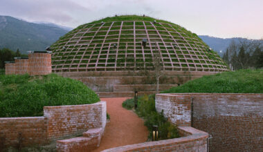 earth-covered domes shape liberation museum of manisa in turkey