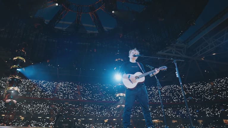 Ed Sheeran performing at Auckland's Spark Arena.