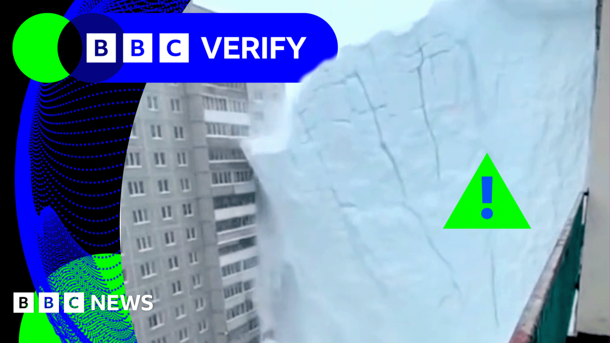 BBC Verify: Russia tower blocks snow drift video made using AI