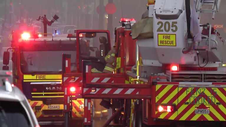Emergency services were called to the blaze on between Arthur St and Church St shortly after 8pm.
