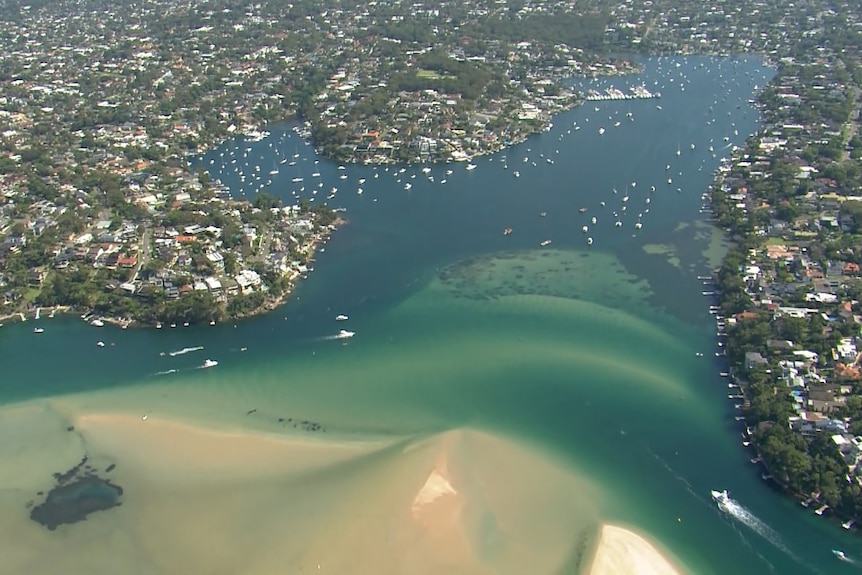 a harbour in a suburban area