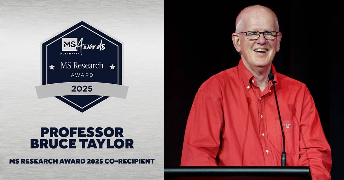 Tasmanian neurologist Professor Bruce Taylor honoured with 2025 MS Research Award from MS Australia
