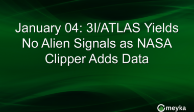 January 04: 3I/ATLAS Yields No Alien Signals as NASA Clipper Adds Data