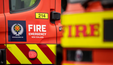 SH8 closed as truck rolls near Lawrence