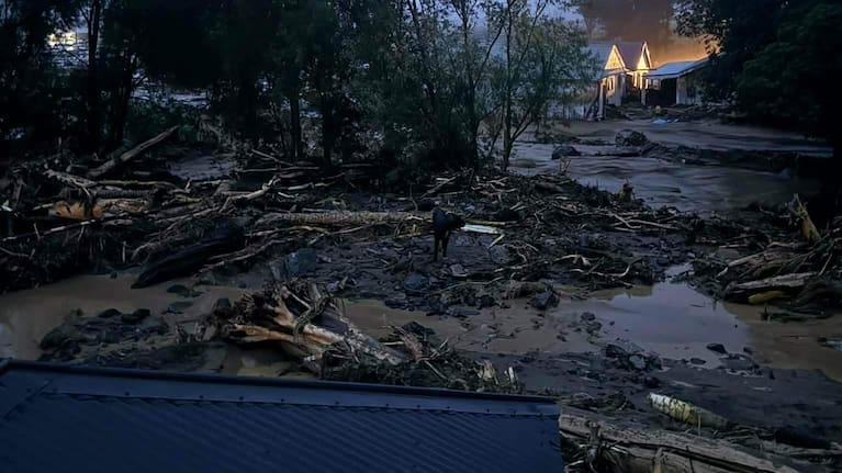 Damage in Te Araroa on the East Coast.