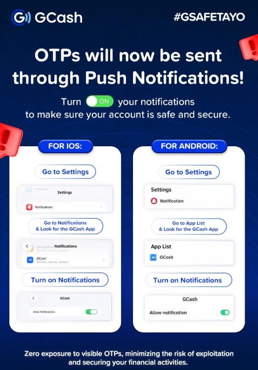 GCash shifts to in-app OTPs