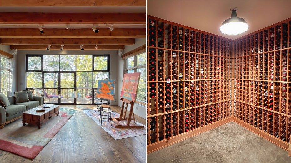 The grounds also feature a studio space and a wine cellar.