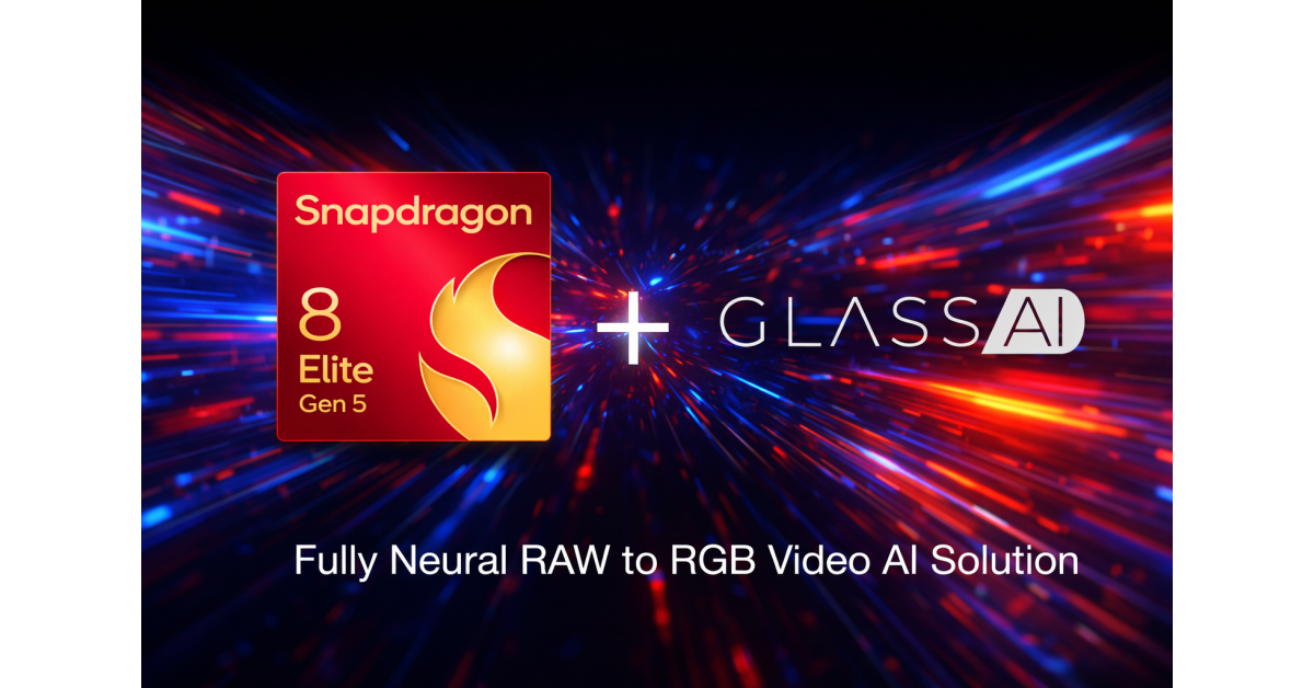 Glass Imaging Announces Availability of GlassAI™ RAW Video Neural ISP Pipeline on Qualcomm Chipsets