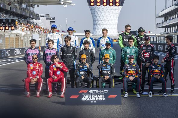 F1 drivers line up for a photo F1 drivers line up for a photo