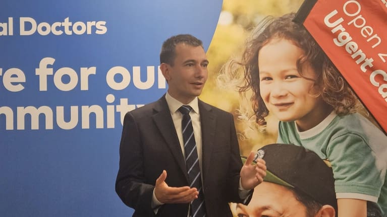 Health Minister Simeon Brown at the launch of Local Doctors Ōtara’s new 24/7 urgent care service. (Source: PMN News / Taelegalolo'u Mary Afemata)