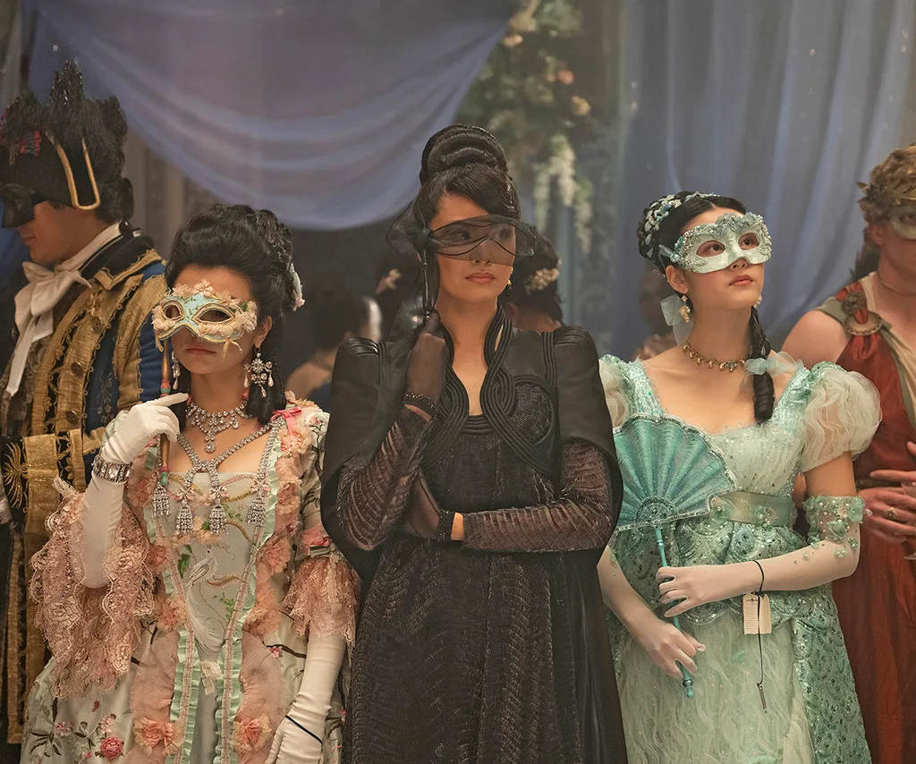 (From left) Michelle Mao, Katie Leung and  Isabella Wei in Bridgerton S4.