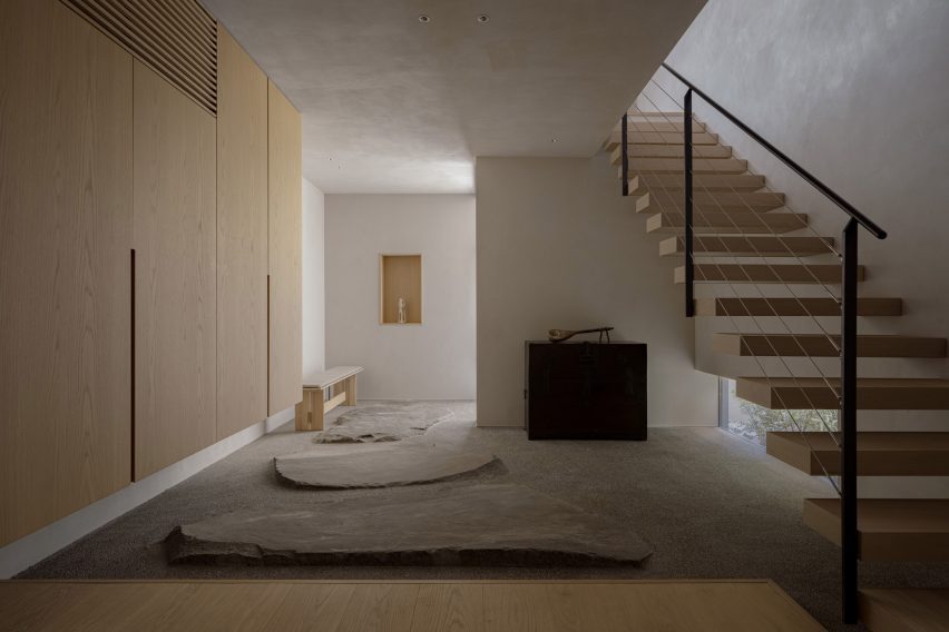 Stone paving inside Tokyo house