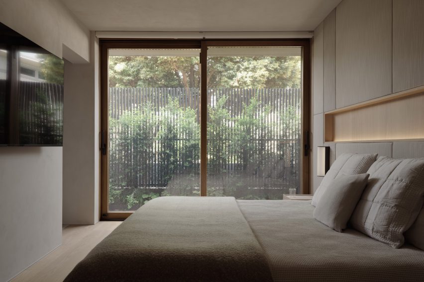 Large windows in bedroom