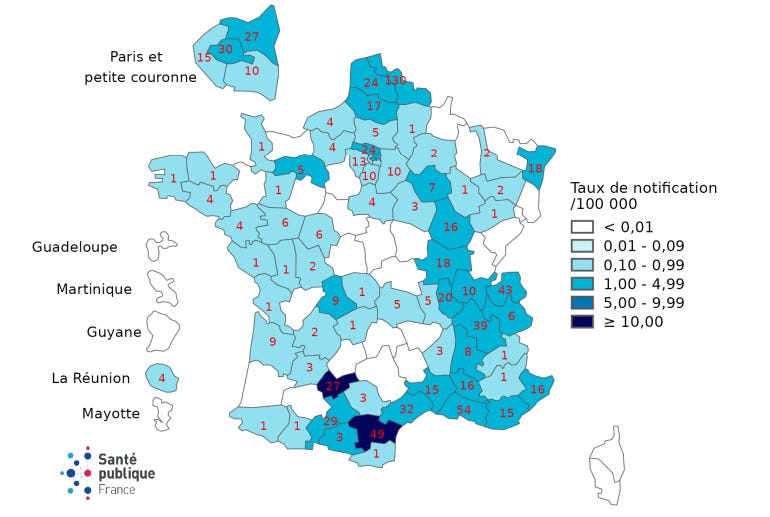 Measles in France 2025 - by Robert Herriman