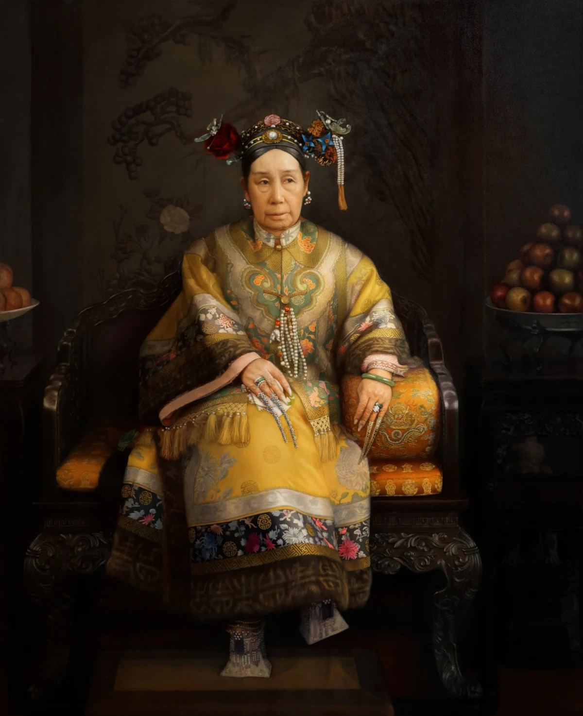 “Empress Dowager Cixi,” 2025, by Yuehua He. Oil on canvas; 60 inches by 48 inches. (Courtesy of NTD International Figure Painting Competition)