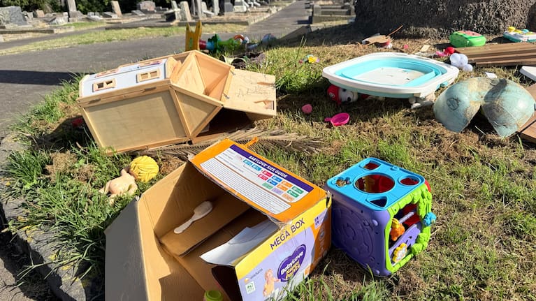 Illegal dumping at the Ōtāhuhu Cemetery over the weekend.