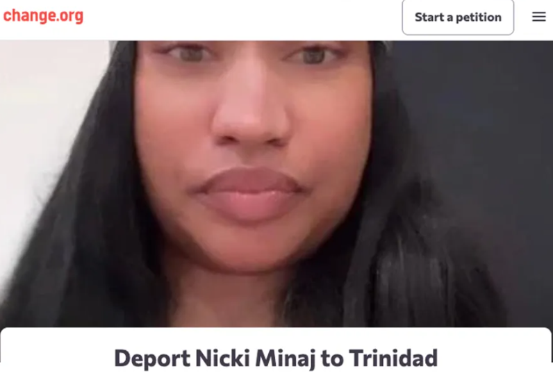 The petition demanding Nicki Minaj be deported now has more than 70,000 signatures